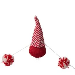Glitzhome® 6ft. Red & White Fabric Christmas Gnome Garland -Northlight Sale Store D253596S 6