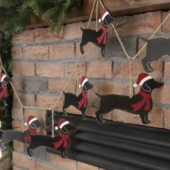 Glitzhome® 6ft. Metal Christmas Dog Garland -Northlight Sale Store D253602S 4