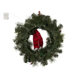 Glitzhome 24" Pre-Lit Buffalo Check Bow, Berry, Holly & Pinecone LED Wreath 16 Glitzhome 24" Pre-Lit Buffalo Check Bow, Berry, Holly & Pinecone LED Wreath -Northlight Sale Store D253606S 7