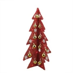 Northlight 2.25ft. Pre-Lit Red Slim Tinsel Christmas Tree With LED Lights -Northlight Sale Store D253639S 12
