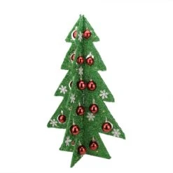Northlight 2.25ft. Pre-Lit Green & Red Tinsel Christmas Tree With LED Lights -Northlight Sale Store D253641S 11