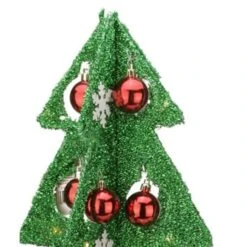 Northlight 2.25ft. Pre-Lit Green & Red Tinsel Christmas Tree With LED Lights -Northlight Sale Store D253641S 12