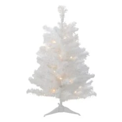Northlight 2ft. Pre-Lit White Medium Artificial Christmas Tree, Clear LED Lights