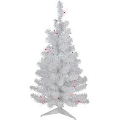 Northlight 3ft. Pre-Lit White Iridescent Pine Artificial Christmas Tree, Pink Lights -Northlight Sale Store D253654S 11