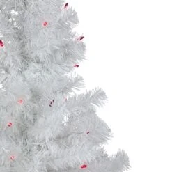 Northlight 3ft. Pre-Lit White Iridescent Pine Artificial Christmas Tree, Pink Lights -Northlight Sale Store D253654S 13