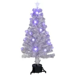 Northlight 4ft. Pre-Lit Medium White Iridescent Fiber Optic Artificial Christmas Tree With Blue LED Lights 12 Northlight 4ft. Pre-Lit Medium White Iridescent Fiber Optic Artificial Christmas Tree With Blue LED Lights -Northlight Sale Store D253657S 11