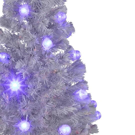 Northlight 4ft. Pre-Lit Medium White Iridescent Fiber Optic Artificial Christmas Tree With Blue LED Lights 5 Northlight 4ft. Pre-Lit Medium White Iridescent Fiber Optic Artificial Christmas Tree With Blue LED Lights - Image 5