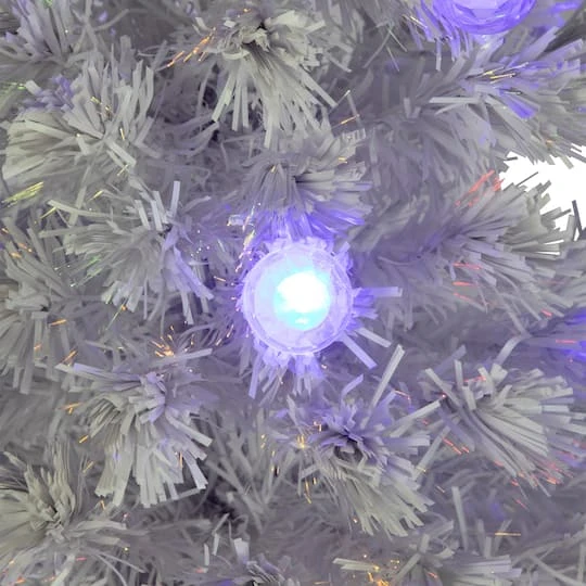 Northlight 4ft. Pre-Lit Medium White Iridescent Fiber Optic Artificial Christmas Tree With Blue LED Lights 7 Northlight 4ft. Pre-Lit Medium White Iridescent Fiber Optic Artificial Christmas Tree With Blue LED Lights - Image 7
