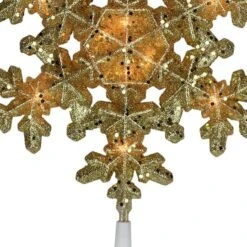 Northlight 9" Gold Lighted Snowflake Christmas Tree Topper -Northlight Sale Store D253705S 3