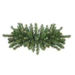 Northlight 32" Clear Lights Canadian Pine Swag
