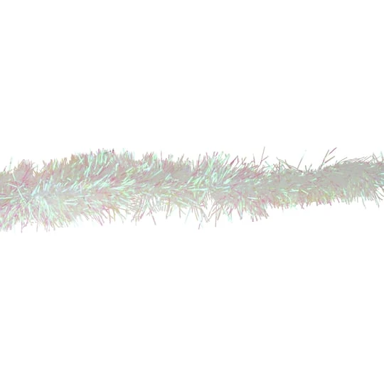 Northlight 50ft. White Iridescent Tinsel Garland 3 Northlight 50ft. White Iridescent Tinsel Garland - Image 3