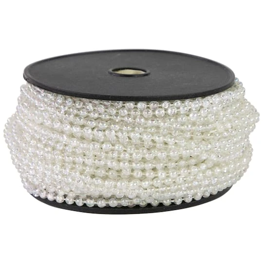 Northlight 100ft. Shiny Clear Iridescent Beaded Garland 4 Northlight 100ft. Shiny Clear Iridescent Beaded Garland - Image 4