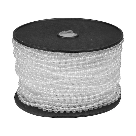 Northlight 100ft. Shiny Clear Iridescent Beaded Garland 3 Northlight 100ft. Shiny Clear Iridescent Beaded Garland - Image 3