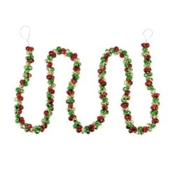 Northlight 5ft. Green & Red Festive Jingle Bell Garland -Northlight Sale Store D253721S 2
