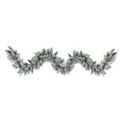Northlight 9ft. White & Green Flocked Angel Pine With Pinecones Garland -Northlight Sale Store D253723S 11
