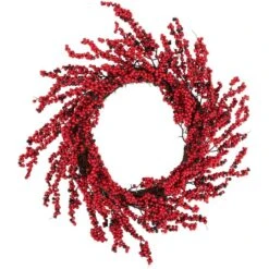 Northlight 22" Red & Brown Berry Christmas Wreath -Northlight Sale Store D253731S 11