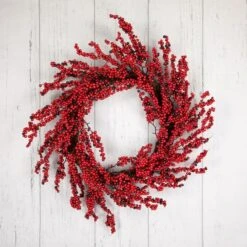 Northlight 22" Red & Brown Berry Christmas Wreath -Northlight Sale Store D253731S 12