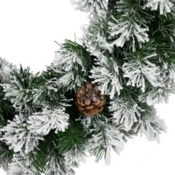 Northlight 24" Flocked Angel Pine & Pinecones Wreath -Northlight Sale Store D253733S 15