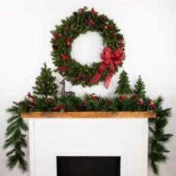 Northlight 3ft. Pre-Lit Canadian Pine Artificial Christmas Wreath -Northlight Sale Store D253739S 12