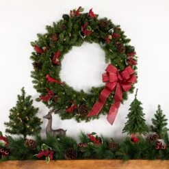 Northlight 3ft. Pre-Lit Canadian Pine Artificial Christmas Wreath -Northlight Sale Store D253739S 13