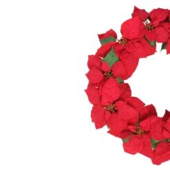 Northlight 24" Red Poinsettia Flower Wreath -Northlight Sale Store D253752S 13