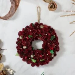 Northlight 9.5" Red & Gold Pinecone Wreath 10 Northlight 9.5" Red & Gold Pinecone Wreath -Northlight Sale Store D253753S 12