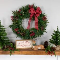 Northlight 2.5ft. Pre-Lit Mixed Rosemary Emerald Angel Pine Artificial Christmas Wreath -Northlight Sale Store D253762S 13