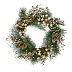 Northlight 22" Acorn, Pinecone & Flocked Pine Needle Wreath