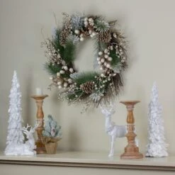Northlight 22" Acorn, Pinecone & Flocked Pine Needle Wreath 9 Northlight 22" Acorn, Pinecone & Flocked Pine Needle Wreath -Northlight Sale Store D253766S 2