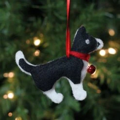 Northlight 4.5" Black & White Cat With Bell Ornament -Northlight Sale Store D253782S 2