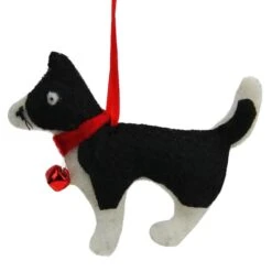 Northlight 4.5" Black & White Cat With Bell Ornament -Northlight Sale Store D253782S 3