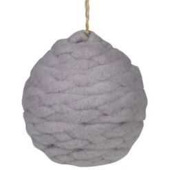 Northlight 3.25" Light Gray Knit Shatterproof Ball Ornament