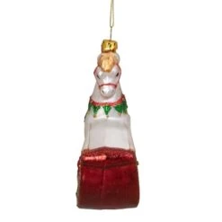 Northlight 5" Glass Traditional Rocking Horse With Gifts Ornament -Northlight Sale Store D253794S 13