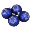 Northlight 4ct. 3" Royal Blue & White Snowflake Ball Glass Ornaments