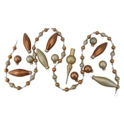 Northlight 16ct. Champagne Gold Beaded Garland & Ornament Set