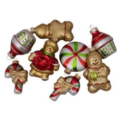 Northlight 8ct. 3" Gingerbread Men & Sweet Treats Glass Ornaments 9 Northlight 8ct. 3" Gingerbread Men & Sweet Treats Glass Ornaments -Northlight Sale Store D253800S 11