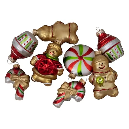 Northlight 8ct. 3" Gingerbread Men & Sweet Treats Glass Ornaments 4 Northlight 8ct. 3" Gingerbread Men & Sweet Treats Glass Ornaments - Image 4