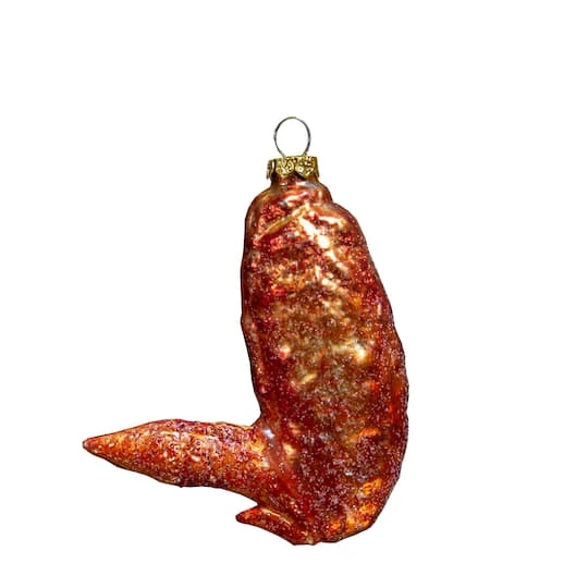 Northlight 4.5" Glitter Glass Buffalo Chicken Wing Ornament 2 Northlight 4.5" Glitter Glass Buffalo Chicken Wing Ornament - Image 2