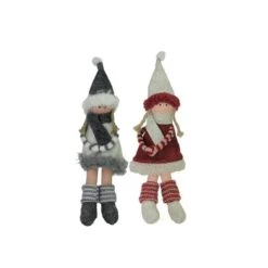 Northlight 4ct. 12"Plush Girl Doll With Scarf Ornaments -Northlight Sale Store D253805S 13