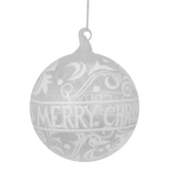 Northlight 6" Clear & White "Merry Christmas" Glass Ball Ornament -Northlight Sale Store D253808S 11
