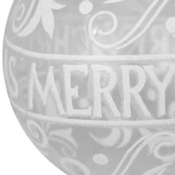 Northlight 6" Clear & White "Merry Christmas" Glass Ball Ornament -Northlight Sale Store D253808S 14