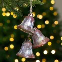 Northlight 5" Silver & Brown Rustic String Of Bells Glass Ornament -Northlight Sale Store D253815S 12