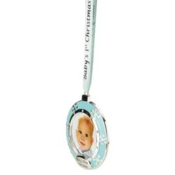 Northlight 3" Blue & Silver "Baby's First Christmas" Framed Ornament -Northlight Sale Store D253818S 13