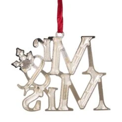 Northlight 3.75" Silver "Mr & Mrs" With Holly Leaves Ornament -Northlight Sale Store D253819S 4