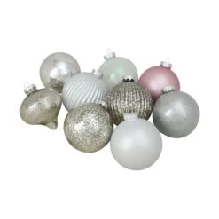 Northlight 9ct. 3.75" Silver 3-Finish Glass Ball & Onion Ornaments