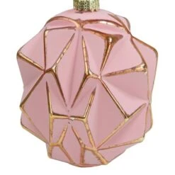 Northlight 4" Pink & Gold Geometric Glass Ball Ornament -Northlight Sale Store D253824S 13