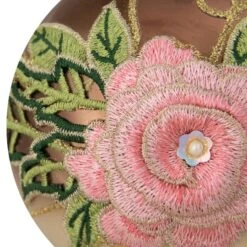 Northlight 5" 2-Finish Brown & Pink Floral Applique Glass Ball Ornament 13 Northlight 5" 2-Finish Brown & Pink Floral Applique Glass Ball Ornament -Northlight Sale Store D253827S 14