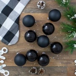 Northlight 9ct. 2.5" Shiny & Matte Black Glass Ball Ornaments 13 Northlight 9ct. 2.5" Shiny & Matte Black Glass Ball Ornaments -Northlight Sale Store D253829S 14