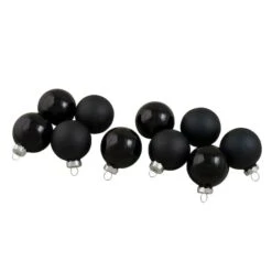 Northlight 10ct. 1.75" Shiny & Matte Black Glass Ball Ornaments 9 Northlight 10ct. 1.75" Shiny & Matte Black Glass Ball Ornaments -Northlight Sale Store D253830S 11