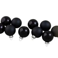 Northlight 10ct. 1.75" Shiny & Matte Black Glass Ball Ornaments 8 Northlight 10ct. 1.75" Shiny & Matte Black Glass Ball Ornaments -Northlight Sale Store D253830S 2